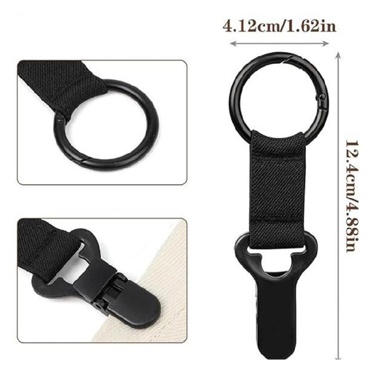 2Pcs Metal Plastic Hat Clip Textile Strap for Firm Hat Attachment Lightweight for Hat Retention Wind Proof Design