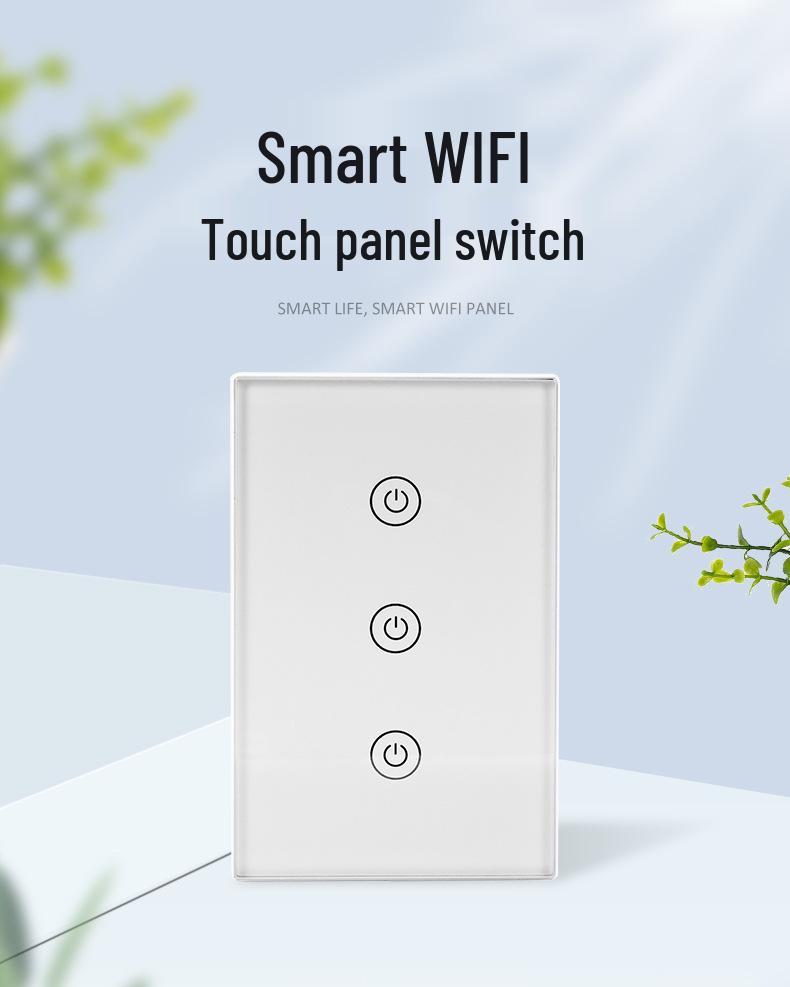 WiFi Doodle Smart Touch Wall Switch, Alexa-Compatible, US Standard, Timer Function, 1/2/3 Gang Options
