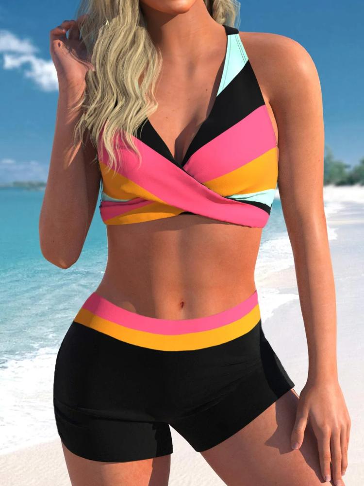 Neuer Sommer Hohe Qualität Bikini Bunt Muster Bedruckt Damen Sexy Rückenfrei Urlaubsmode Strand Badeanzug S-5XL