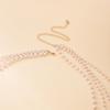 Vintage Style Layering Pearls Fringe Necklace with Geometric Accents Sturdy Electroplated Finish Chain for Parties Event