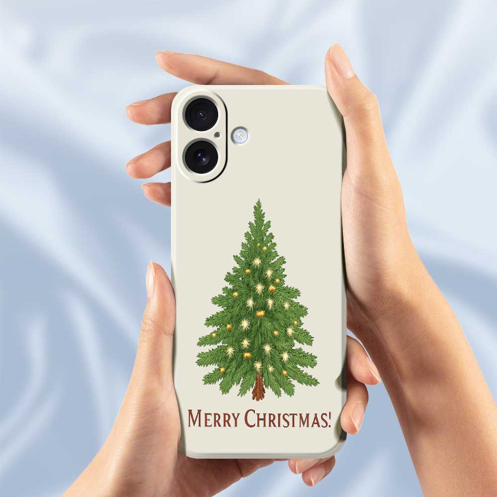 For iPhone 17 Case Christmas Tree Pattern Printing Straight Edge TPU Phone Back Cover