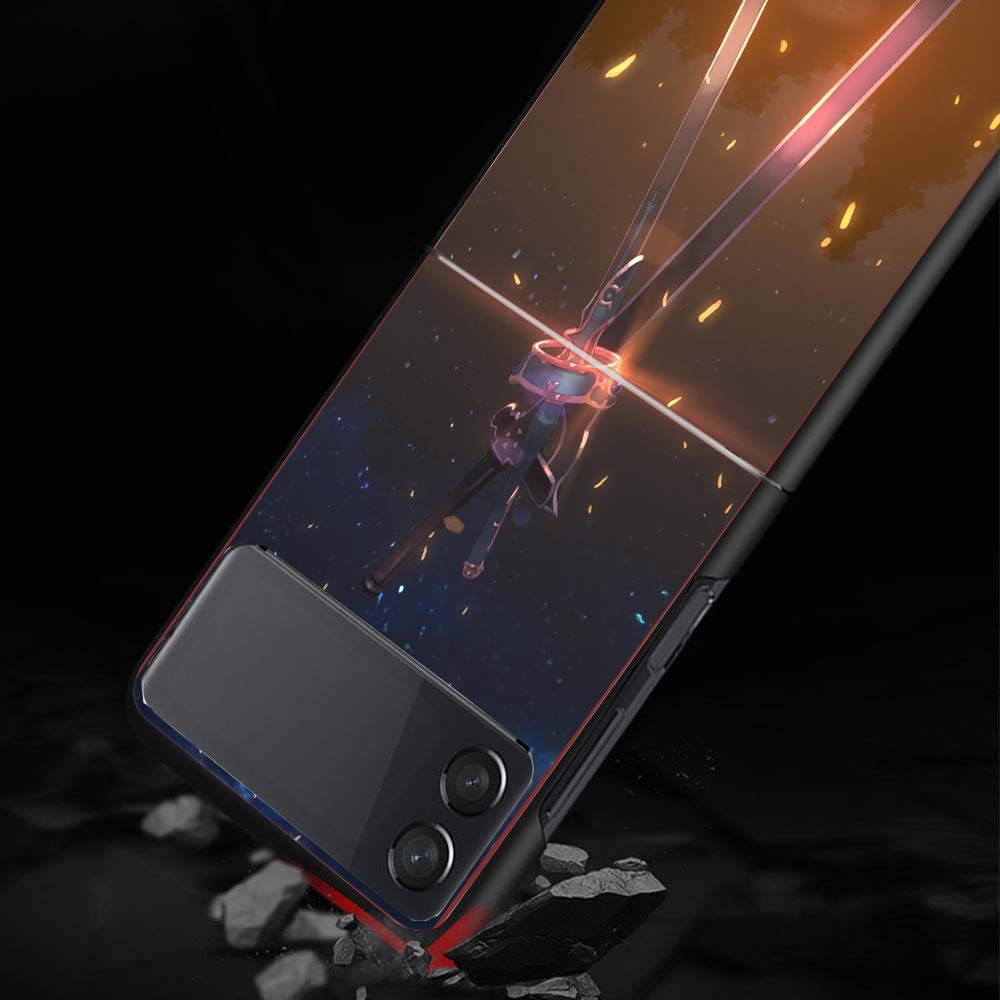 Anime Sword Art Online SAO Phone Case For Samsung Galaxy Z Flip 7 6 5 4 3 5G Shockproof Cover Z Flip7 Flip6 ZFlip5 Flip3 Flip4 L