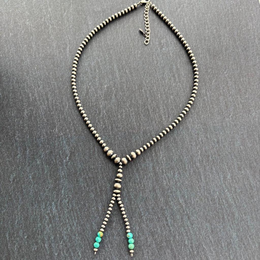 Used Directly imported from AmericaNew Navajo pearl & turquoise lariat necklace