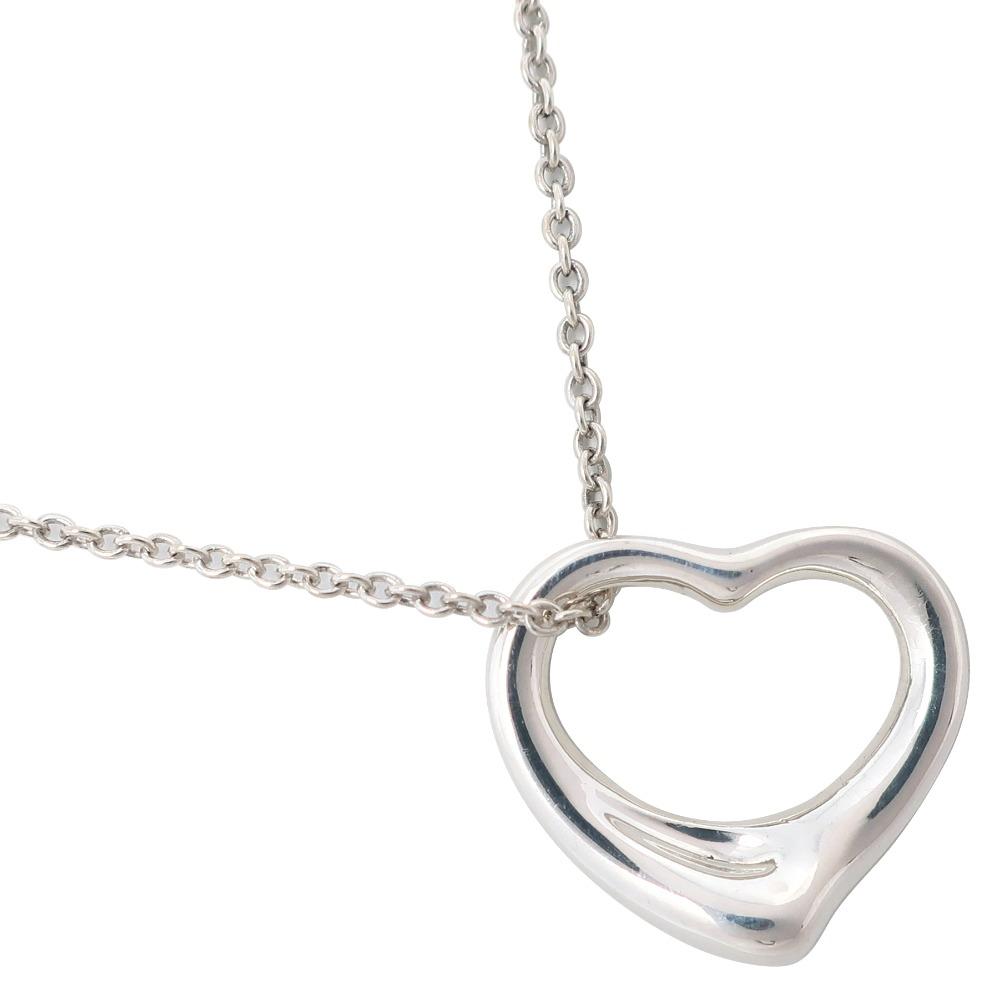 TIFFANY&Co. Open Heart Necklace Elsa Peretti Silver925 Heart 2.7g Women Used