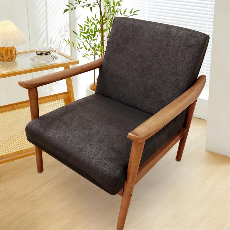 1pc Nordic Polyester Fiber Armchair Cover Elastic No Armrest Backrest Chair Cover with Zipper Single Sofa Seat Case Home Hotel