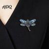 Insect Pin Dragonfly Brooch Sparkling Rhinestones Lapel with Strong Buckle Alloy Metal Brooch Design Electroplating Anti-Oxidation Badge for