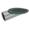 Yard Drain Emitter PVC Detachable Grate Angled Sloped Yard Drain for Drainage System Green