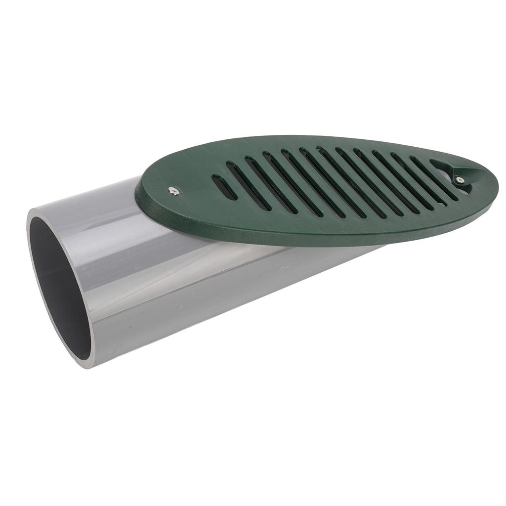 Yard Drain Emitter PVC Detachable Grate Angled Sloped Yard Drain for Drainage System Green