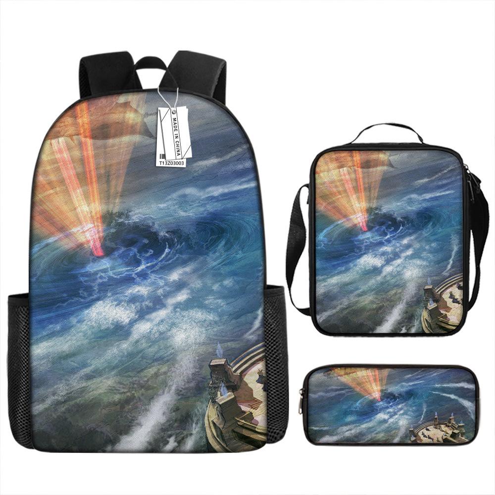 Ffxiv Backpack Cross-border Tide Backpack European and American Retro Schoolbag Fourth Grade Backpack Student Backpack