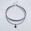 1 a retro fashion personality contracted stars the moon double black leather choker necklace cervical collar neck jewelry neckla