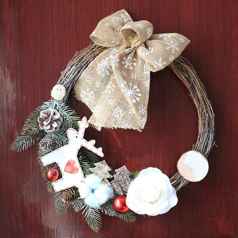 Handmade Christmas Wreath: Poria Vine Circle for Window Display or Door Hanging in Hotels and Malls