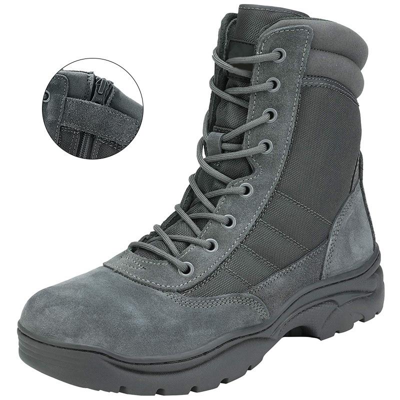 

Men s Women s Outdoor High Top Combat Boots Desert Shoes Anti Slip Wear-resistant Hiking 38 серый