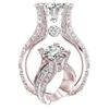 925 Silver Square Diamond Engagement Ring for Women Creative European American Style Jewelry