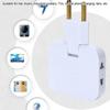 3 In1 EU Power Socket Plug Adapter 2500W 16A 250V EU Travel Aadapters Power Converter 180 Degree Rotating Tip Flat Wall