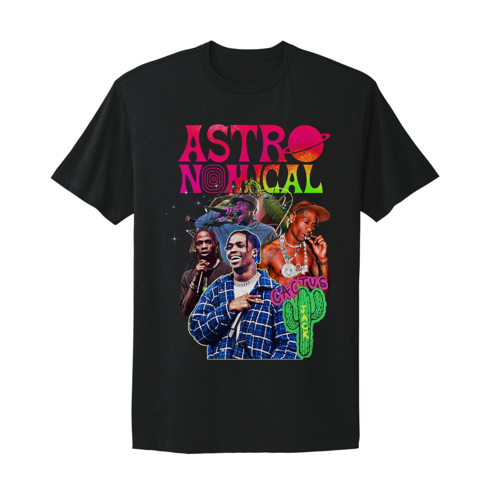 Travis Scott Astroworld Astronomical Cactus Jack Rap Tee Black T-shirt XXXL