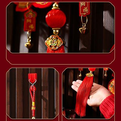 Good Fortune Chinese New Year Pendants Best Wishes Good Luck New Year Hanging Ornaments Red Get Rich Chinese Lucky Ornament Home