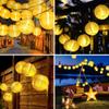 Wasserdichte Laterne Lichterkette 6,5 m 30 LED Solar-Außenlampe Weihnachtsgirlande zum Jäten Hausgarten-Dekor
