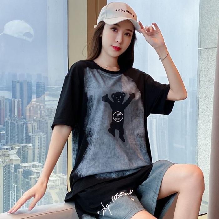 Age-reducing Sports Suit for Women In Summer Fashionable and Stylish Casual Shorts Shorts Large Size Two-piece Set