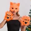 3-częściowy strój lisa na Halloween - pluszowy ogon, maska i rękawiczki | urocze akcesoria RPG o tematyce zwierzęcej na imprezy i COSPLAY na żywo