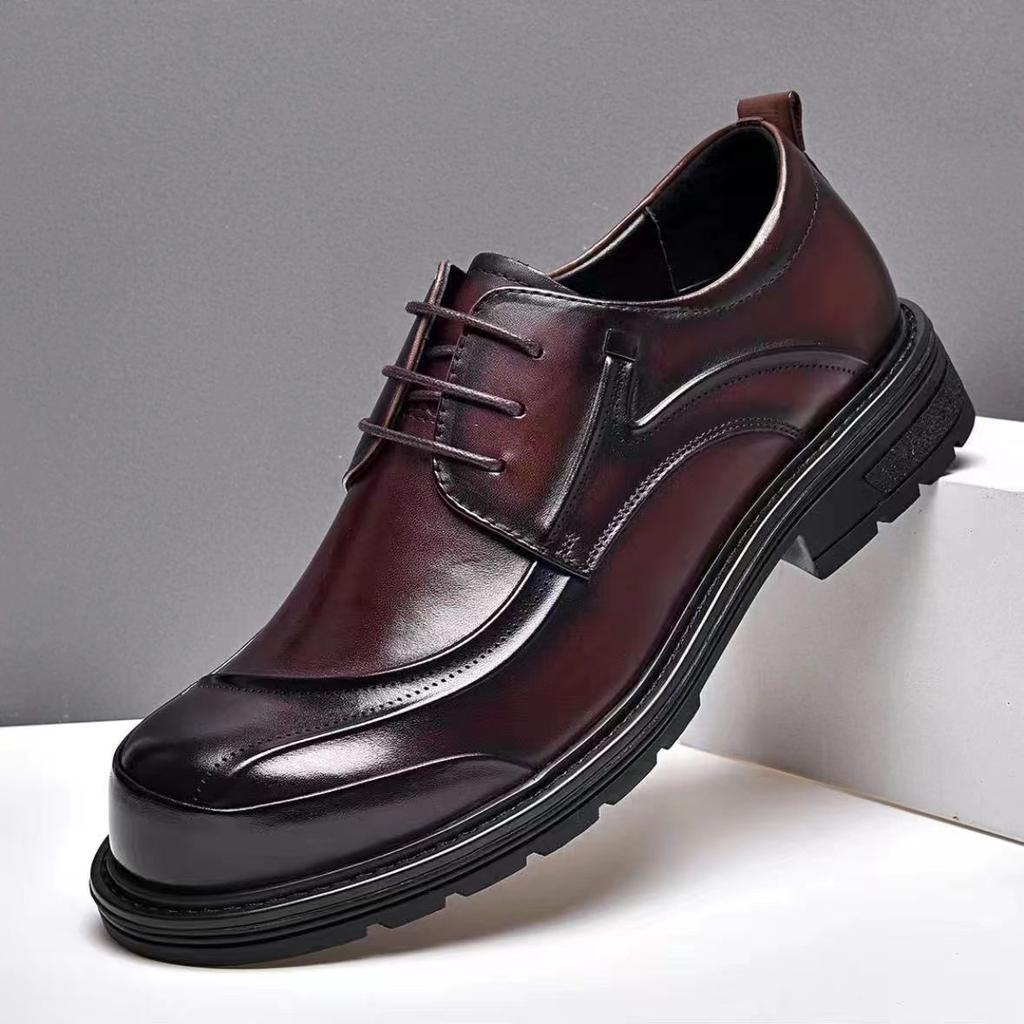2025 summer new hollow leather shoes men's business dress versatile casual shoes breathable leather hole men's shoes trend