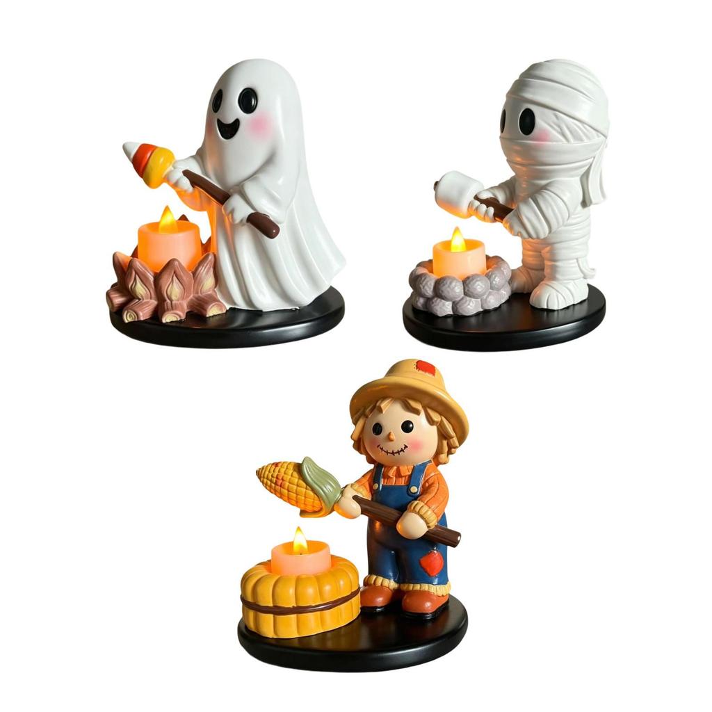 Cute Halloween Tealight Holder Made of Resin, Decoration