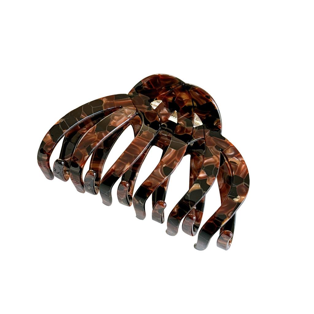 Stylish Retro Acetate Pumpkin Hair Claw Clip For Women With High Volume Hair