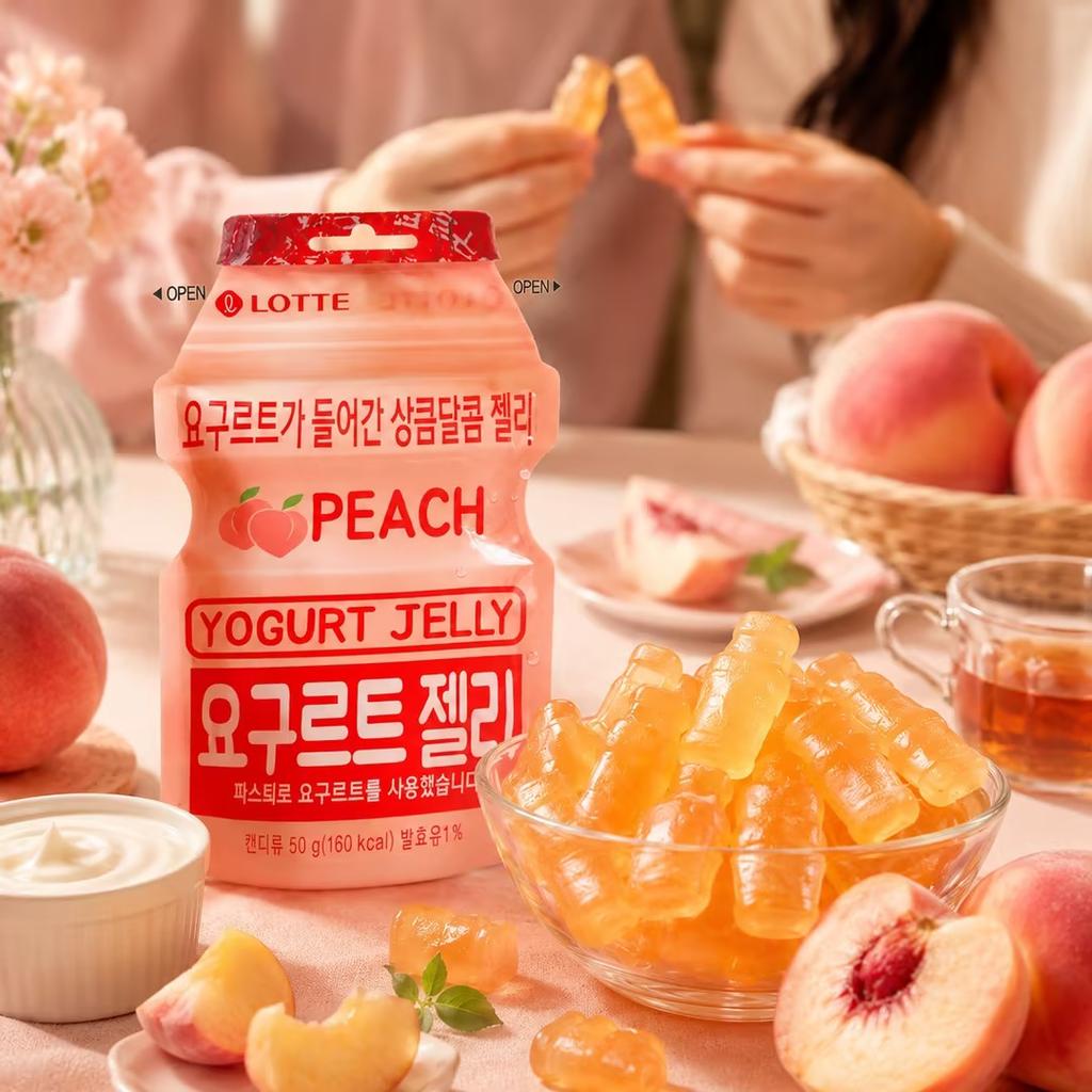 Lotte Yogurt Peach Flavor Gummy Candy 50g