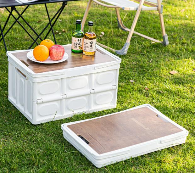 Portable Outdoor Folding Storage Box: Multi-Function Car Organizer & Household Basket for Camping and Sundries.