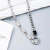 Crystal Ring Zircon Necklace Couple Necklace ins Cold Wind Niche Hip Hop Neutral Wind Titanium Steel Clavicle