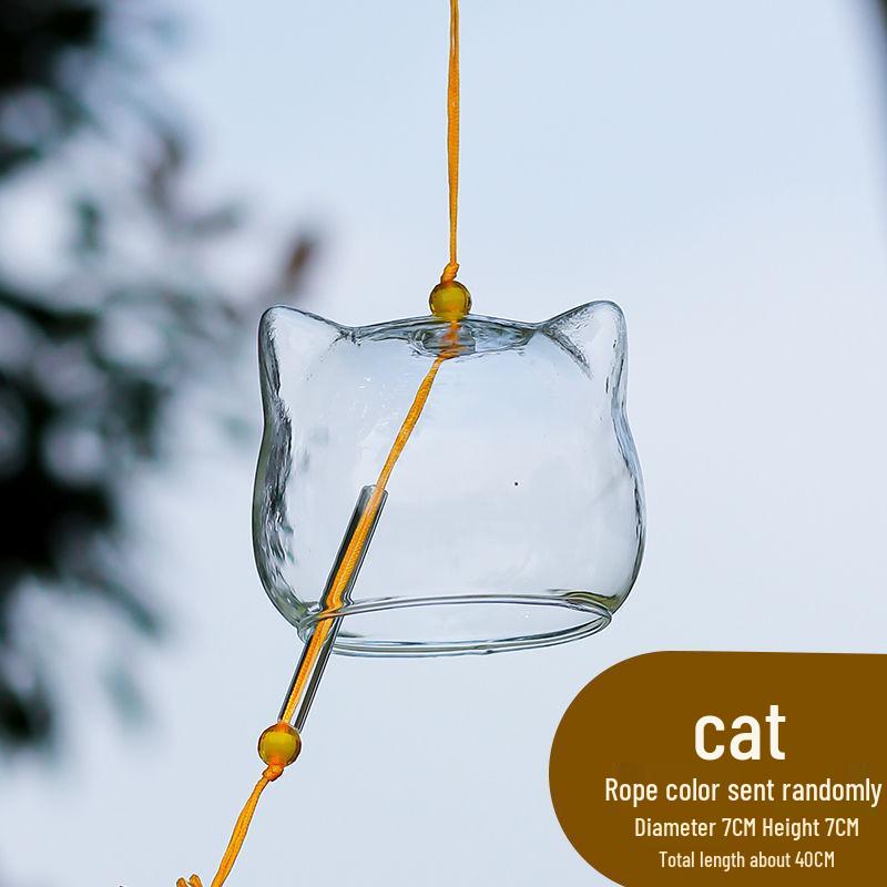Cherry Blossom Glass Wind Chime - DIY Transparent Hanging Ornament
