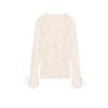 Women's Spring Clothing Romantic Style Bows Lace-up Long Sleeve V-neck Lace Laminated Decoration Tops 4813319
