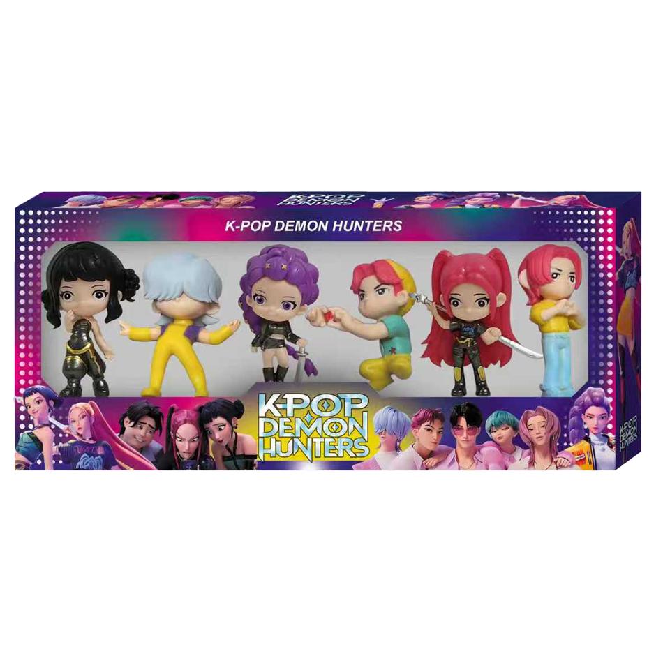 

New Kpop Demon Hunters Anime Toy Rumi Mira Zoi Character Creative Display Toys Vinyl Mask Set Clear Box Ornament Toy Gift