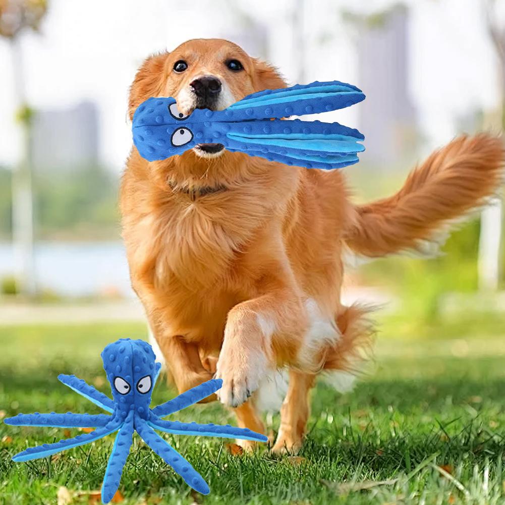 2Pcs Intelligent Dogs Chew Toys No Stuffing Squeaky Plush Puzzle Toy Bite Resist Octopus Shell Voice Toy for Puppy Teething