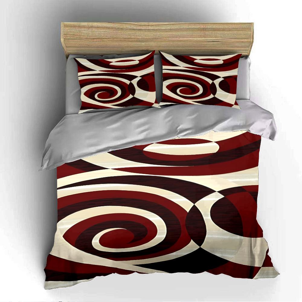 Abstract Red and White Swirl Bedding Set Bedding set (1 duvet cover, 2 pillowcases, duvet not included)
