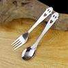 Coffee Spoon Steel Face Shaped Multi-functional Decorative Fruit Fork Smooth Eating Tool Cutlery Set Stirring Scoop Shop Hotel