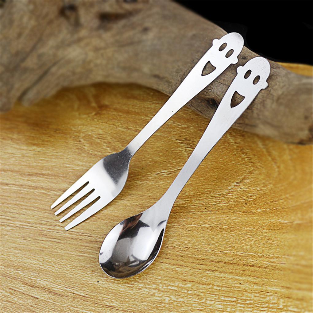 Coffee Spoon Steel Face Shaped Multi-functional Decorative Fruit Fork Smooth Eating Tool Cutlery Set Stirring Scoop Shop Hotel