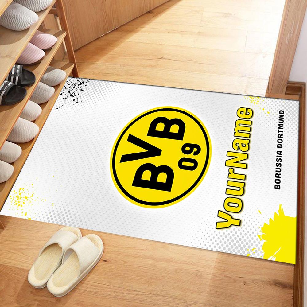 Borussia Dortmund Customize Your Name Floor Rug Office Rug Design for Dormitory Outdoor Playrooms Decorate Room Anti-slip Rug Decorate Offices