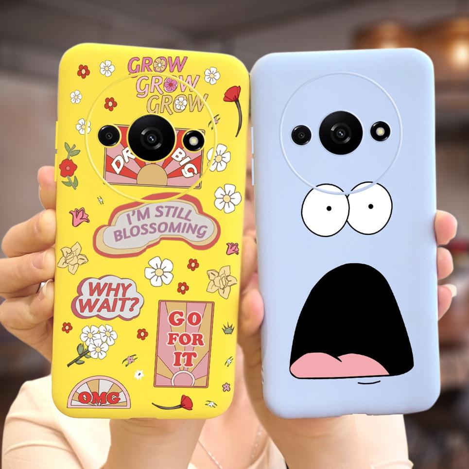 Rückseite für Xiaomi Redmi A3 4G Drachen Cartoon Tiere Cartoon Malerei Funda Etui für Xiomi RedmiA3 A 3 Weiche TPU Silikon Tasche