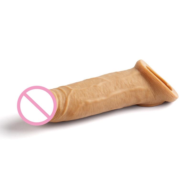 Gjenbrukbar Penis Sleeve Extender Realistisk Penis Condom Silikon Extension Sexleketøy For Menn Cock Forstørrer Condom Sheath Delay