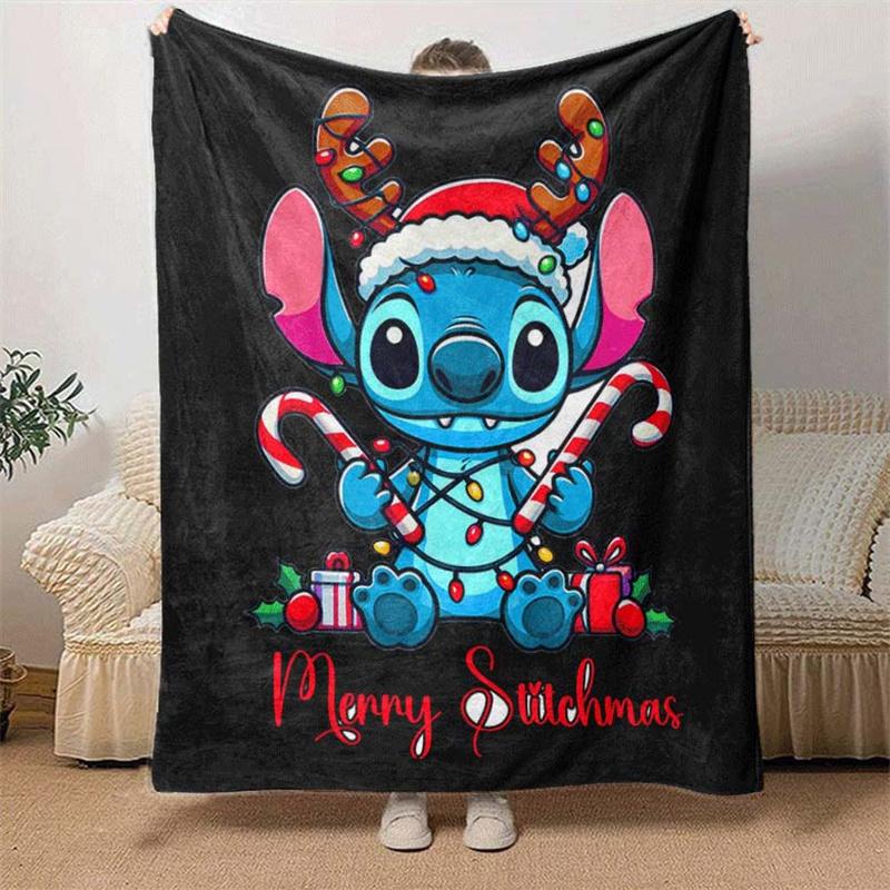 1pc Stitch Printing Blanket - Soft, All-Season Throw for Living Room, Beroom,Personalize Gift with Aorable Cartoon Esign