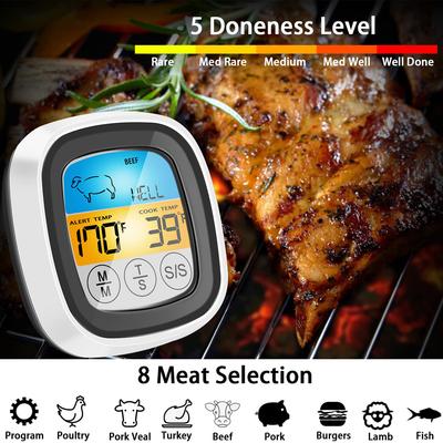 Digital Kökstermometer Ugnstemperatur Värmemätare Kök Rostfritt Kötttermometer Sensorprob för Köksredskap BBQ Grill
