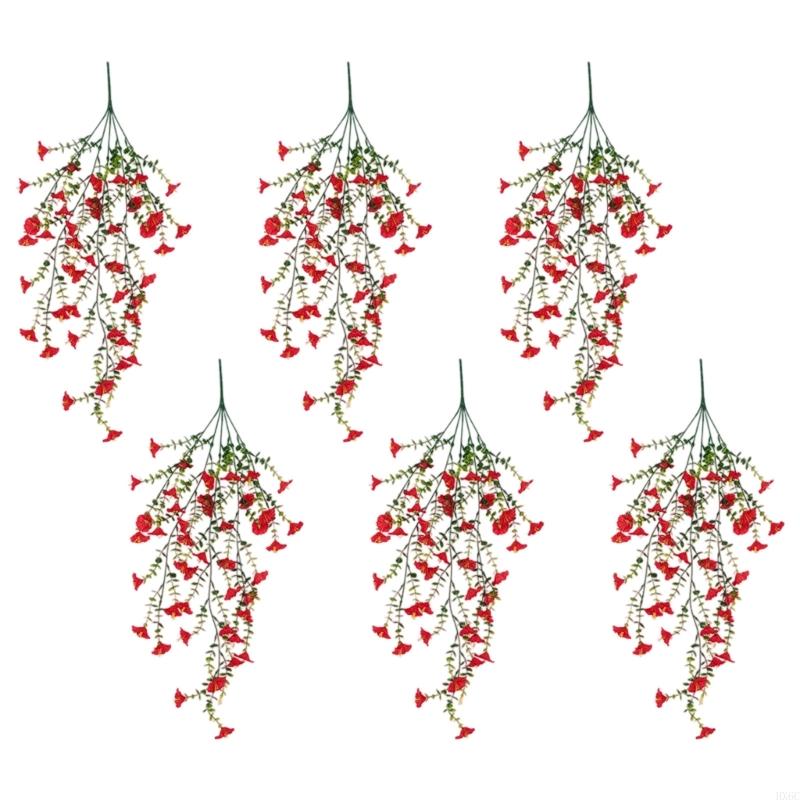 6Pcs Artificial Hanging Flower for Outdoor and Outdoor Decoration Realistic Artificial Hanging Flower for Garden HX6C