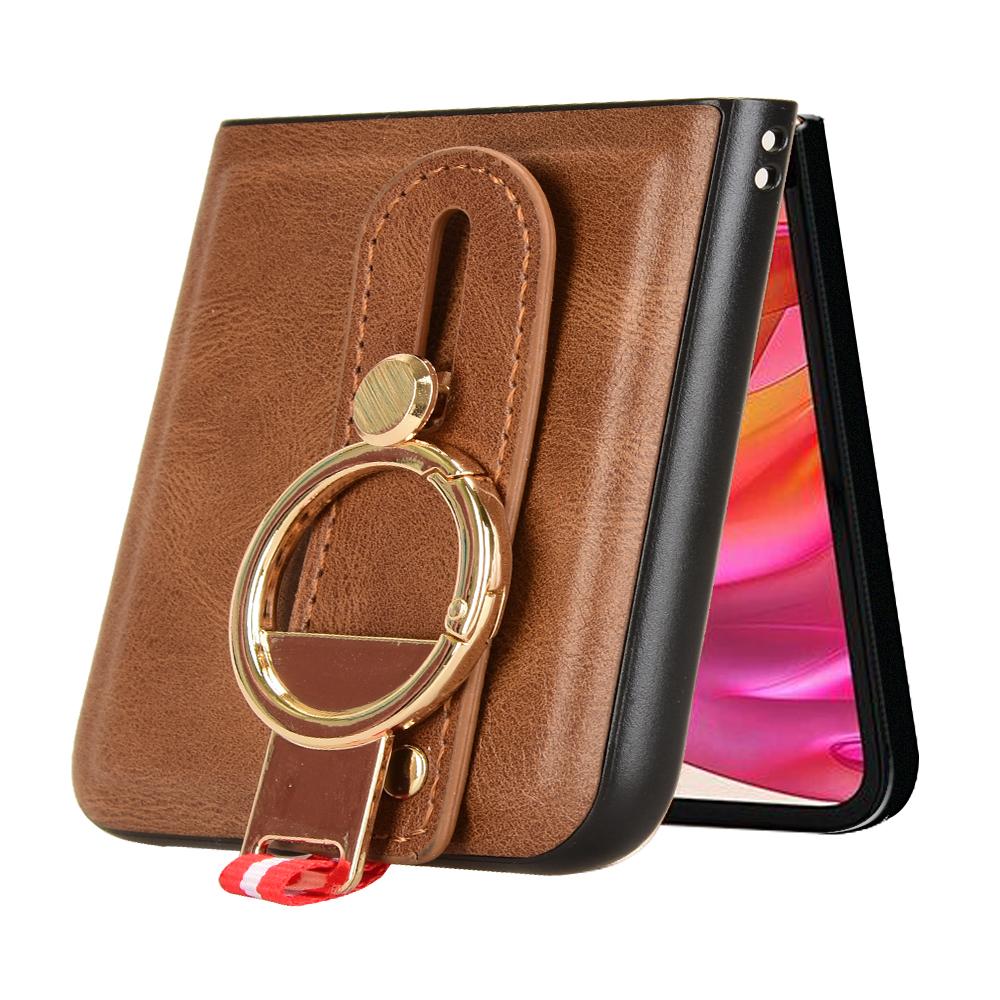 Für Motorola Razr 50 Ultra 5G Hülle Armband Leder+PC+TPU Abdeckung mit Flaschenöffner