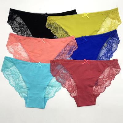 Lenjerie de corp Femei Chiloți Sexy Dantela Cu talie joasă Slip de zi cu zi Hipster Chiloți de damă Lenjerie Intimate 6 buc/lot