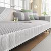 Summer Cool Ice Silk Sofa Cushion  New Cool Bean Non-Slip Seat Cushion Summer Straight Row Leather Sofa Cover
