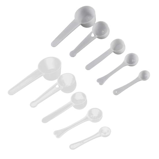 Precision Measuring Spoons Set Stackable Plastic Scoops for Coffee Pet Food Baking Spices Multi-Size Dry Ingredient Measuring Tools