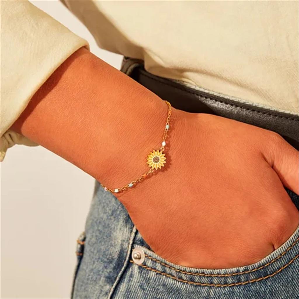 Colorful Sunflower Alloy Bracelet