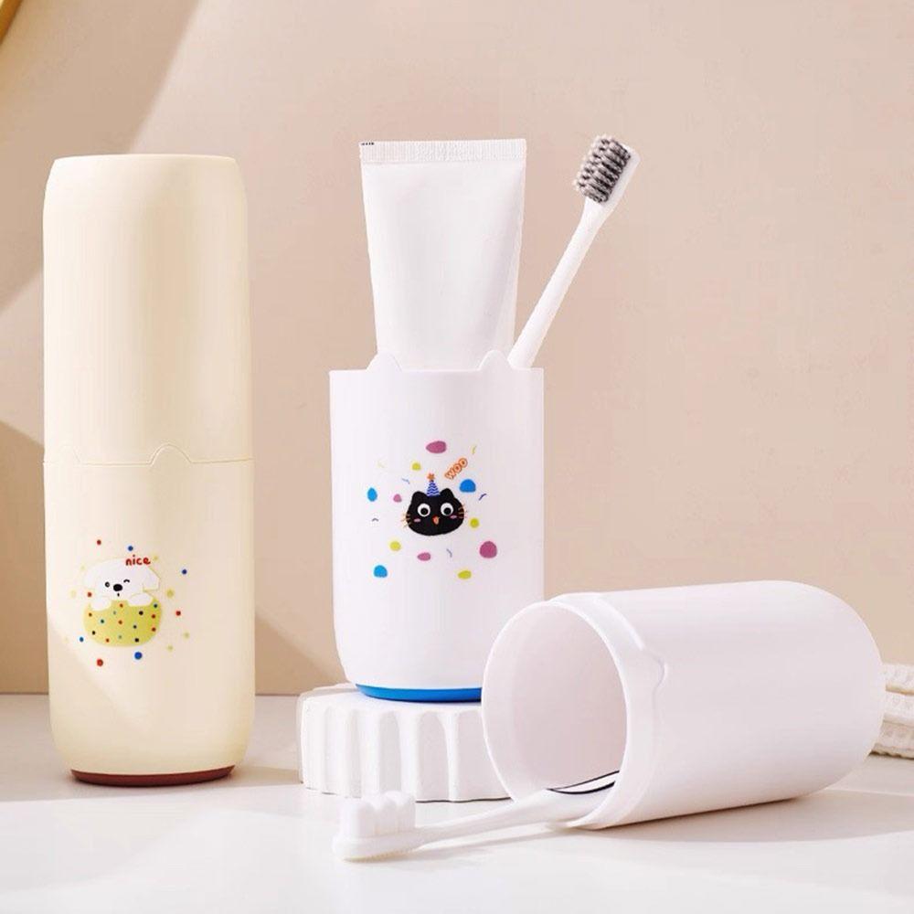 Portable Travel Toothbrush Case Bottom Drain Bathroom Organizer Toothpaste Cup Holder Multifunctional