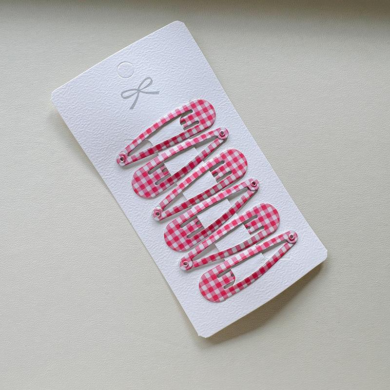 12Pcs Fashion Children's Simple Hairpin Girl's Cute Plaid Bangs Side Clip Hairpin Set Headwear Accessories Hairpin Gift