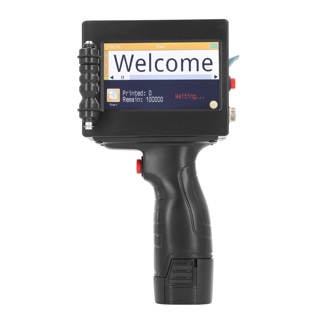 Handheld Inkjet Printer 4.3 Inch Touch Screen 12.7mm Portable Coding Machine for Label Barcode KD480 100‑240V US Plug